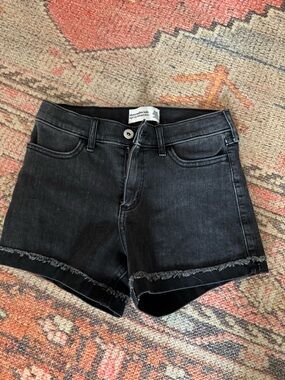 Abercrombie kids Black Denim Frayed Hem girls Shorts